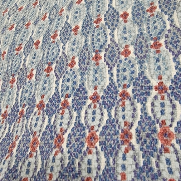 LOFT Blue red Career Knee Length Skirt Size 6 - Picture 2 of 13